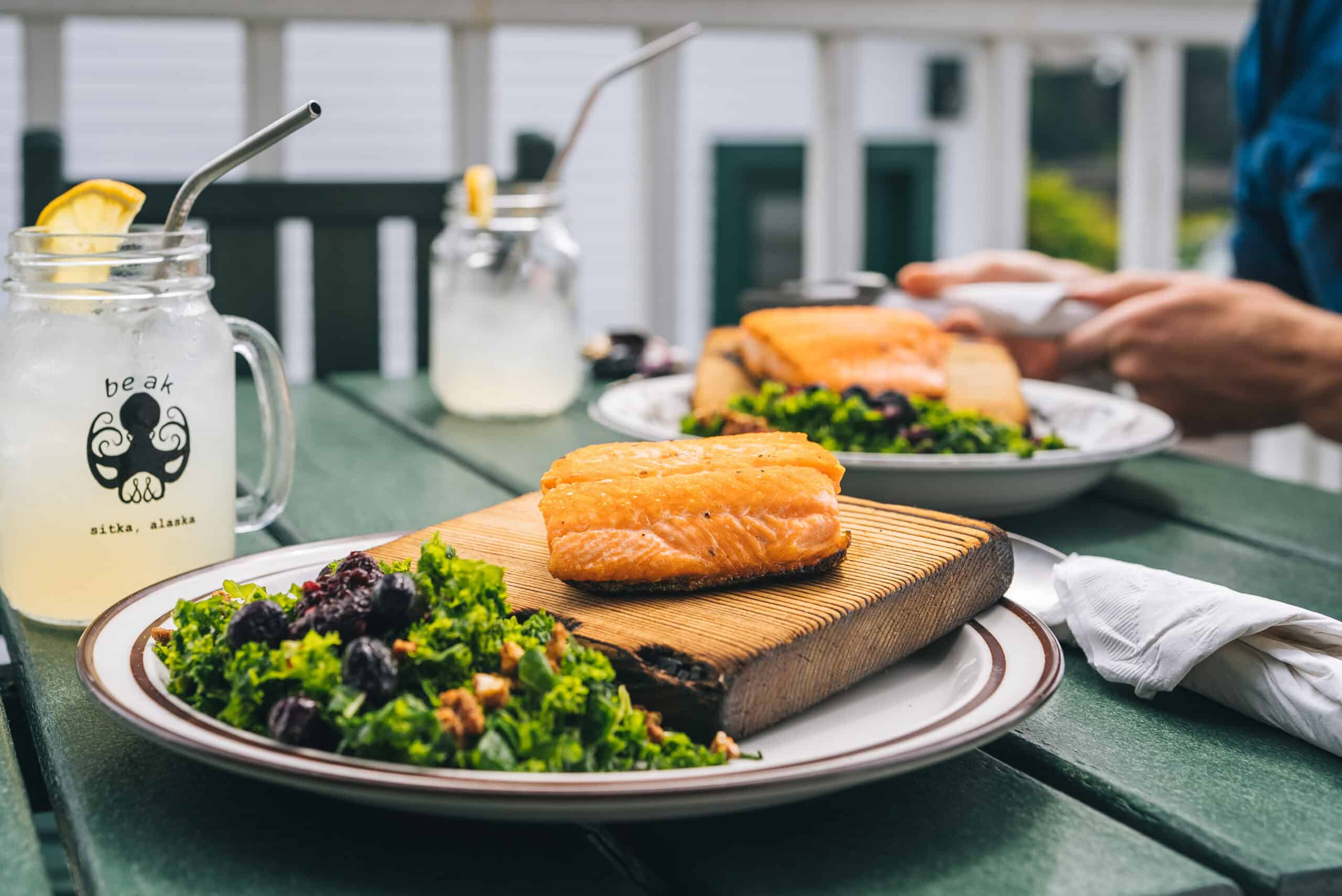 A plate of food on a table.