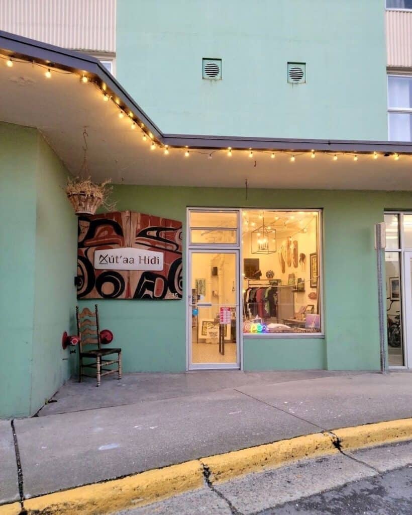 A storefront with a sign that says "tribal arts".