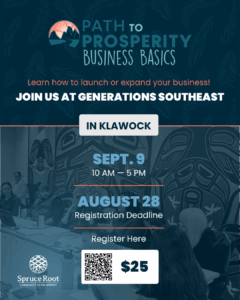 Business Basics workshop in Klawock on September 9th, 2025 flyer