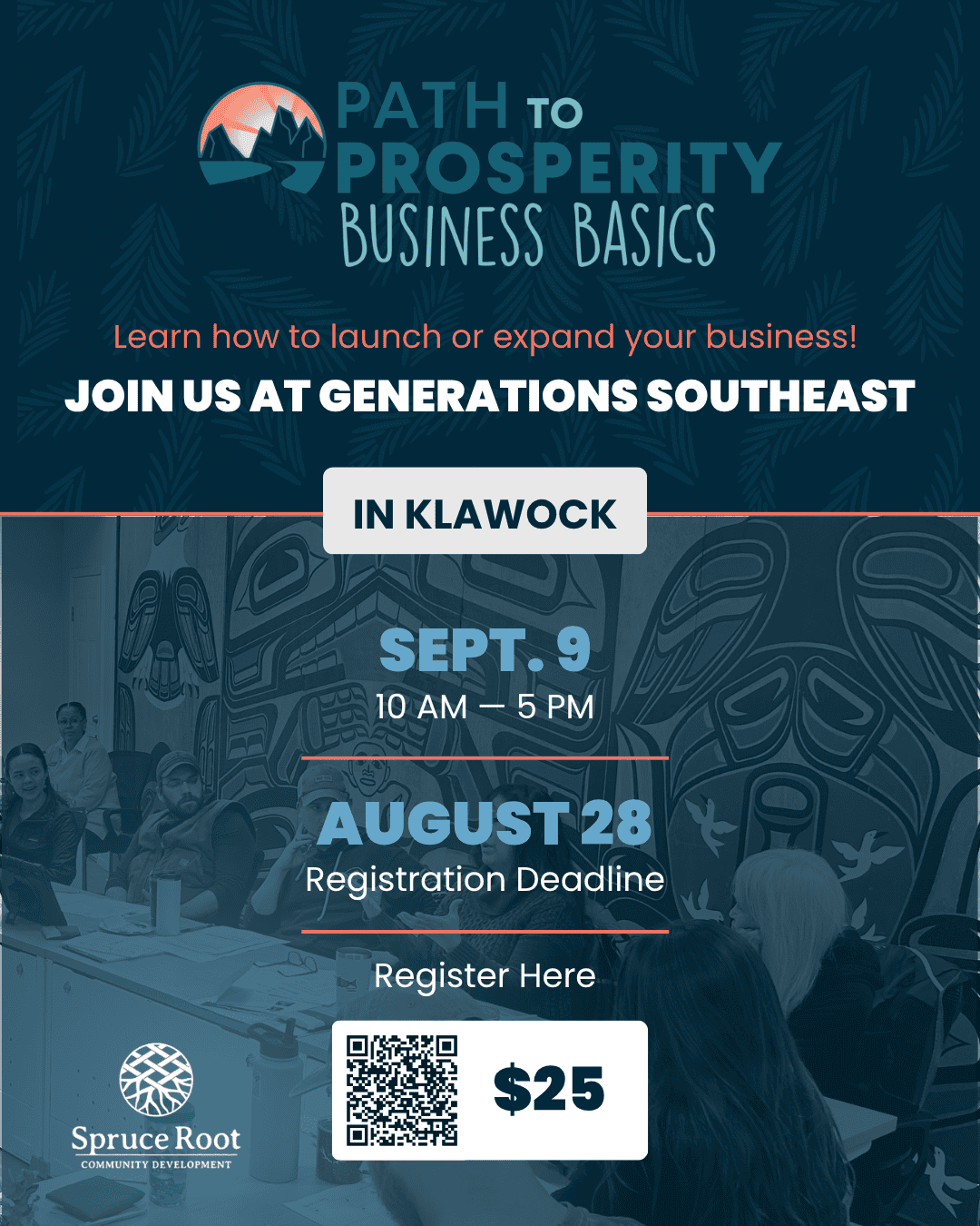 Business Basics workshop in Klawock on September 9th, 2025 flyer