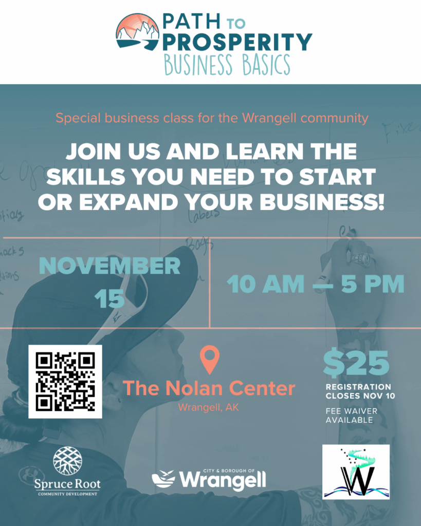Business basics workshop in Wrangell on November 15th flyer